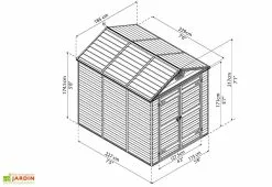 Abri De Jardin Skylight 4,2 M² Ambre | Palram - Canopia -Abri et rangement boutique dimensions abri jardin skylight amber 702297 palram