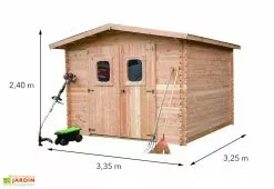 Habrita Abri De Jardin En Bois Douglas 28 Mm – 10,89 M² : 3,25 X 3,35 M -Abri et rangement boutique dimensions cabane jardin bois douglas 28mm 10m2 dommar habrita