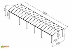 Canopia Carport En Aluminium Et Polycarbonate Arcadia 12700 46 M² -Abri et rangement boutique dimensions carport arcadia 13m palram canopia