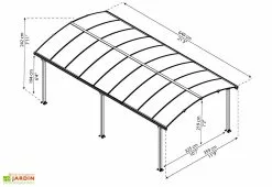 Carport Arcadia 6,49 X 3,59 M Gris | Palram - Canopia 10 Carport Arcadia 6,49 X 3,59 M Gris | Palram - Canopia -Abri et rangement boutique dimensions carport arcadia 7m palram canopia