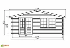 Solid Abri De Jardin Bois Vernier 28mm (538x538cm) Traité En Option -Abri et rangement boutique dimensions chalet s8345 6