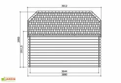 Solid Abri De Jardin Bois Limerick 28mm (298x388cm) Traité En Option -Abri et rangement boutique dimensions chalet s8505