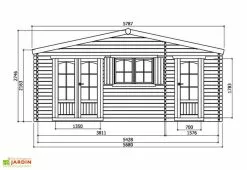 Solid Abri De Jardin Bois Rostock 40mm (568x388cm) -Abri et rangement boutique dimensions chalet s8970