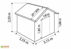 Grosfillex Abri De Jardin PVC Deco 11 -Abri et rangement boutique dimensions deco11 3d