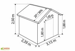 Grosfillex Abri De Jardin PVC Deco 7,53 M² 9 Grosfillex Abri De Jardin PVC Deco 7,53 M² -Abri et rangement boutique dimensions deco75 3d 1