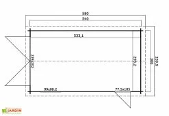 OLG Garage En Bois Brut 34 Mm 5,40 X 3,00 M - Dillon 16,2 M² -Abri et rangement boutique dimensions garage 1 voiture dillon 16m2