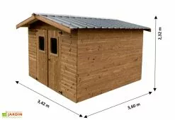 Habrita Abri De Jardin En Bois D’épicéa Traité Toit Bac Acier Thermabri – 9 M² -Abri et rangement boutique dimensions remise jardin bois thermabri 9 m 2