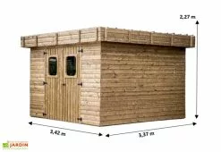 Habrita Abri De Jardin En Bois D’épicéa Traité Toit Bac Acier Thizy – 9 M² -Abri et rangement boutique dimensions remise jardin bois thizy