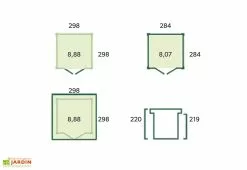 Gardenas Abri De Jardin En Bois D’épicéa Brut 26 Mm – 8,8 M² -Abri et rangement boutique dimensions remise jardin gardenas 8m2