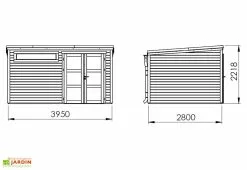 Forest Style Abri De Jardin En Bois D’épicéa Brut Shelty Modern – 11 M² -Abri et rangement boutique dimensions schema shelty abri en mm