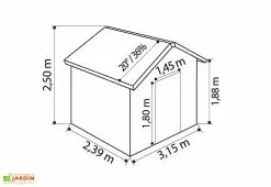 Grosfillex Abri De Jardin PVC Utility 7,5 -Abri et rangement boutique dimensions utility75 3d