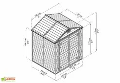 Abri De Jardin Skylight 2,8 M² Ambre | Palram - Canopia -Abri et rangement boutique dimensons abri jardin skylight amber 702396 palram