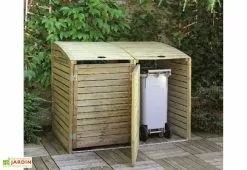 Jardipolys Cache Poubelle Double En Bois Traité Dioica 9 Jardipolys Cache Poubelle Double En Bois Traité Dioica -Abri et rangement boutique double cache poubelle dioica jardipolys