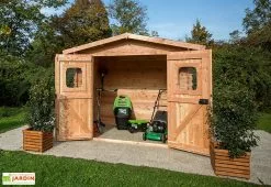 Habrita Abri De Jardin En Bois Douglas 28 Mm – 6,33 M² : 2,19 X 2,89 M -Abri et rangement boutique double porte cabane jardin bois douglas 28mm 5m2 dommar habrita