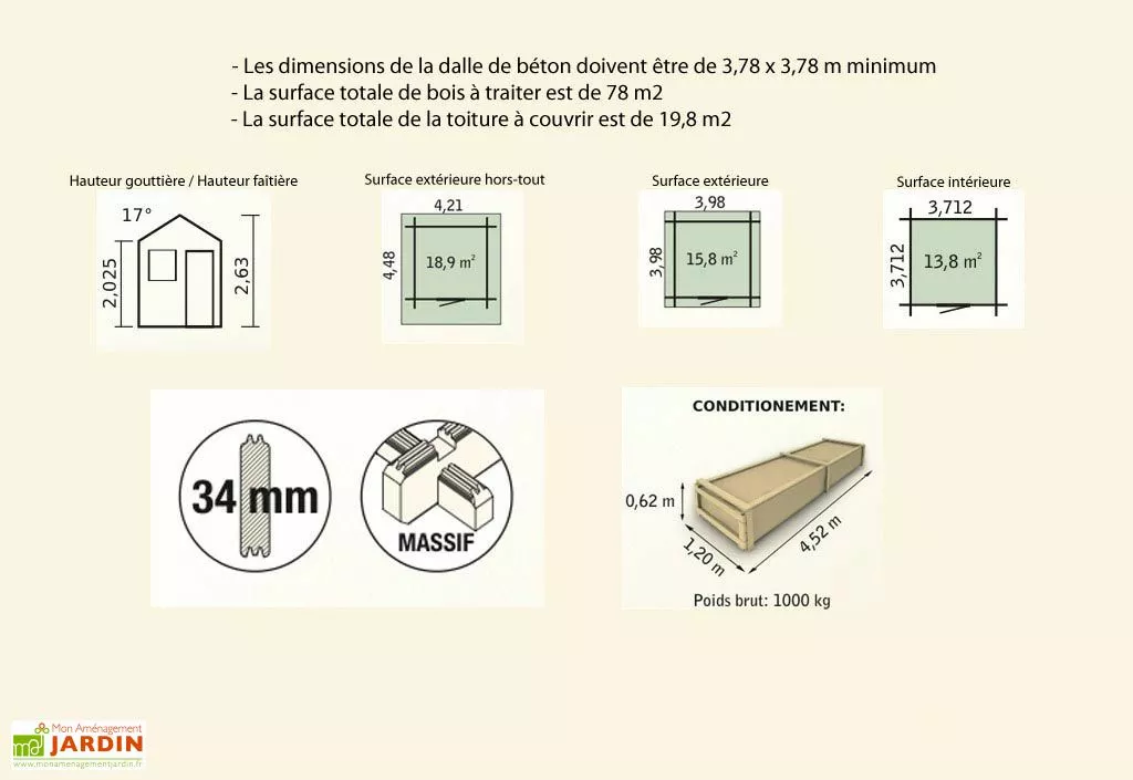 Galanis Abri De Jardin Bois Pommier 14 (398x398x263) 34 Mm 4 Galanis Abri De Jardin Bois Pommier 14 (398x398x263) 34 Mm – Image 2