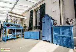 Habrita Ensemble De Meubles De Jardin En Bois Lasuré Bleu (4 Pièces)