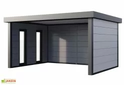 Telluria Abri De Jardin En Acier Galvanisé Ouvert Singolo - 17,11 M² -Abri et rangement boutique fenetres gauche abri blanc singolo