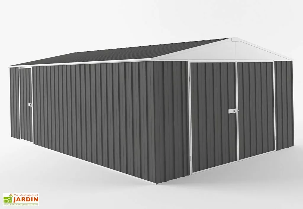 Easyshed Garage En Métal Galvanisé XXL Grande Largeur 20 M² 3 Easyshed Garage En Métal Galvanisé XXL Grande Largeur 20 M²