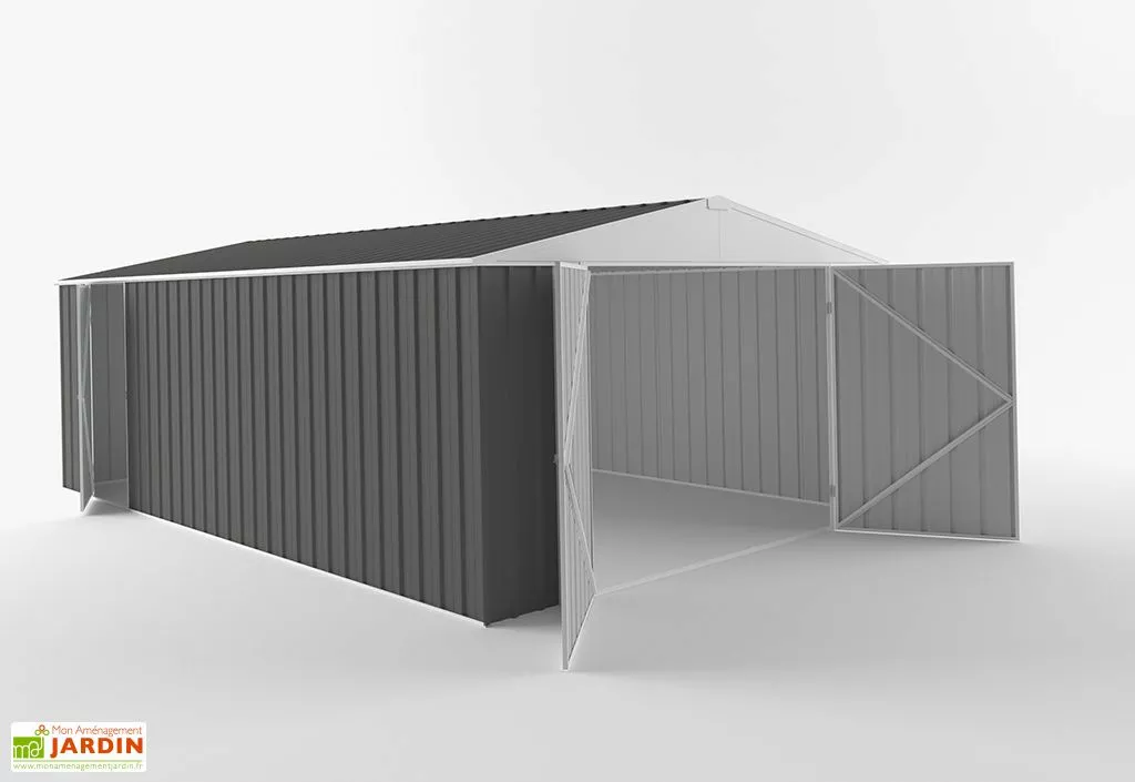 Easyshed Garage En Métal Galvanisé XXL Grande Largeur 20 M² 4 Easyshed Garage En Métal Galvanisé XXL Grande Largeur 20 M² – Image 2
