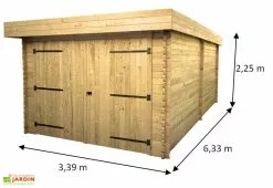 Habrita Garage En Bois D’Épicéa Brut 21 M² -Abri et rangement boutique garage bois epicea brut 21 m 2