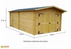 Habrita Garage En Bois D’Épicéa Brut 24 M² -Abri et rangement boutique garage bois epicea brut 24 m 2