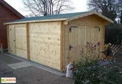 Habrita Garage En Bois D’Épicéa Brut 24 M²
