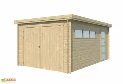 Gardenas Garage En Bois D’Épicéa Toit Plat Bac Acier 16 M²