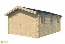 Gardenas Garage En Bois D’Épicéa Avec Toit En Shingle 21 M²