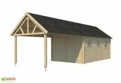 Gardenas Garage En Bois D’Épicéa Toit En Shingle Gloucester XL 28 M²