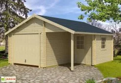 Lasita Garage En Bois D’épicéa Brut + Remise Nevis - 27,5 M²