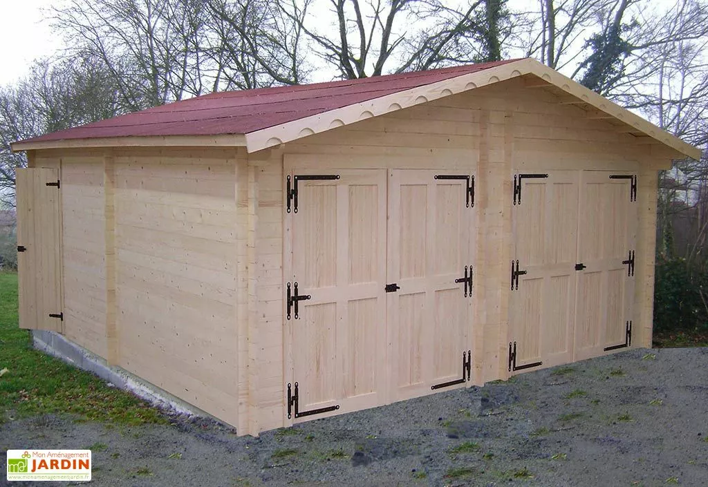 Habrita Garage Double En Sapin Massif 42 Mm 620x620x308cm 4 Habrita Garage Double En Sapin Massif 42 Mm 620x620x308cm – Image 2