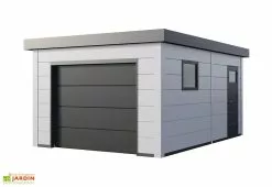 Telluria Garage En Métal Avec Porte Motorisée – 19,3 M² -Abri et rangement boutique garage jardin porte motorisee blanc