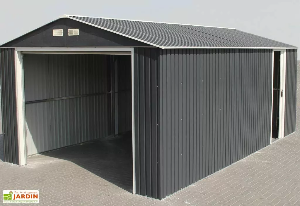 Garage En Métal Anthracite Duramax Grande Hauteur 3,5 X 5,7 X 2,6 M 4 Garage En Métal Anthracite Duramax Grande Hauteur 3,5 X 5,7 X 2,6 M – Image 2