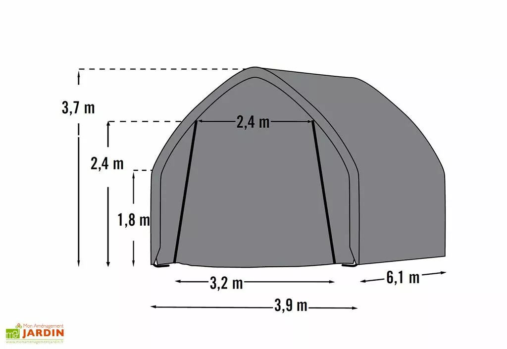 Shelter Logic Garage Souple Et Mobile En Acier Et Polyéthylène 24 M² - 6 X 4 M 6 Shelter Logic Garage Souple Et Mobile En Acier Et Polyéthylène 24 M² - 6 X 4 M – Image 4