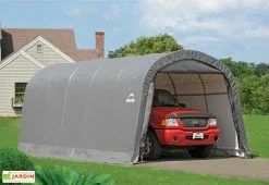 Shelter Logic Abri Voiture En Toile : Polyéthylène Gris 610 X 370 Cm – 22,57 M² -Abri et rangement boutique garage souple gris shelter logic sl62780