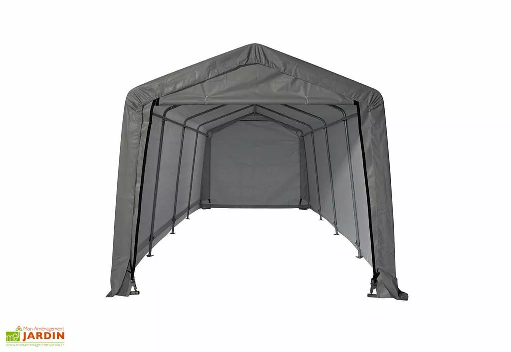 Shelter Logic Garage En Toile Polyéthylène Et Acier 18,3 M² Anthracite 3 Shelter Logic Garage En Toile Polyéthylène Et Acier 18,3 M² Anthracite – Image 2
