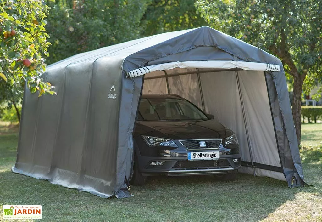 Shelter Logic Garage En Toile Polyéthylène Et Acier 18,3 M² Anthracite 2 Shelter Logic Garage En Toile Polyéthylène Et Acier 18,3 M² Anthracite