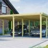 Weka Carport Double En Bois De Pin Traité Et Toit Acier Galvanisé – 47,27 M² 2 Weka Carport Double En Bois De Pin Traité Et Toit Acier Galvanisé – 47,27 M² -Abri et rangement boutique grand carport double bois weka
