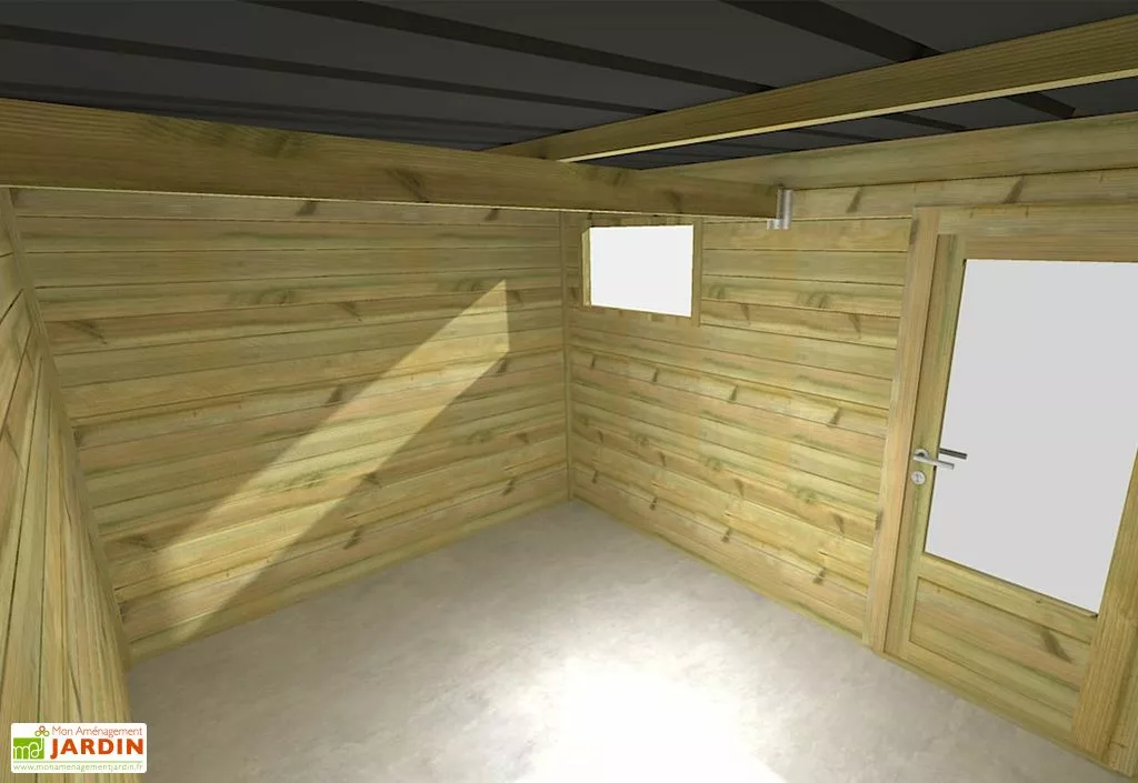 Abri Français Abri De Jardin En Bois De Pin Traité Et Toiture Bac Acier – 8,3 M² 6 Abri Français Abri De Jardin En Bois De Pin Traité Et Toiture Bac Acier – 8,3 M² – Image 4