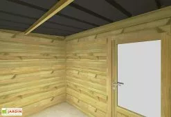 Abri Français Abri De Jardin En Bois De Pin Traité Et Toiture Bac Acier – 6,7 M² -Abri et rangement boutique interieur petit abri jardin bois