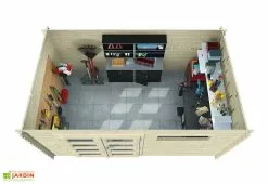 Eden Partenaire Jardin Abri De Jardin En Bois D’épicéa Brut Capucine – 9,87 M² -Abri et rangement boutique interieur remise jardin bois brut capucine