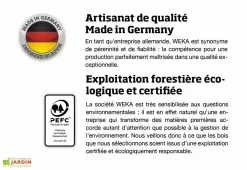 Weka Pergola Bois Adossée Couverte 3x7 Toiture PVC - 704 X 306 Cm 9 Weka Pergola Bois Adossée Couverte 3x7 Toiture PVC - 704 X 306 Cm -Abri et rangement boutique logo pefc weka 5