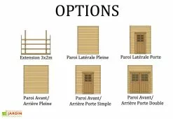 Solid Carport Bois Modulable 3x5 M -Abri et rangement boutique options carport bois 3x5m s7721