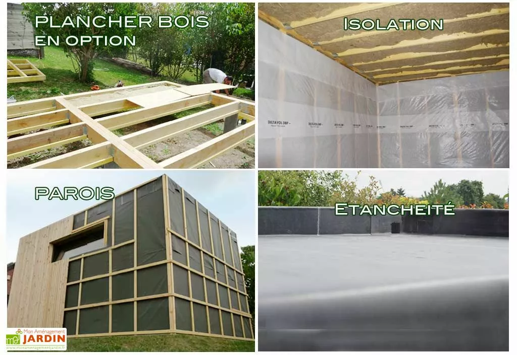 M² Espace Jardin Chalet En Bois Habitable 15 M² - Bungalow Design Studio 395 X 375 Cm 4 M² Espace Jardin Chalet En Bois Habitable 15 M² - Bungalow Design Studio 395 X 375 Cm – Image 3