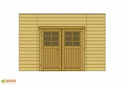 Paroi Avant/Arrière Double Porte Pour Carport Modulable Solid 5x5m