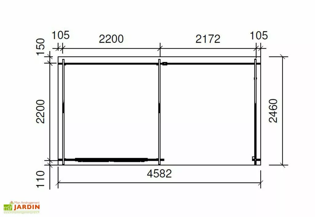 OLG Abri De Jardin En Bois D’Épicéa Brut Avec Auvent Sophy 10 M² 7 OLG Abri De Jardin En Bois D’Épicéa Brut Avec Auvent Sophy 10 M² – Image 5