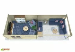 Eden Partenaire Jardin Abri De Jardin + Auvent En Bois D’épicéa Brut 22,9 M² -Abri et rangement boutique plan coupe abri jardin terrasse bois