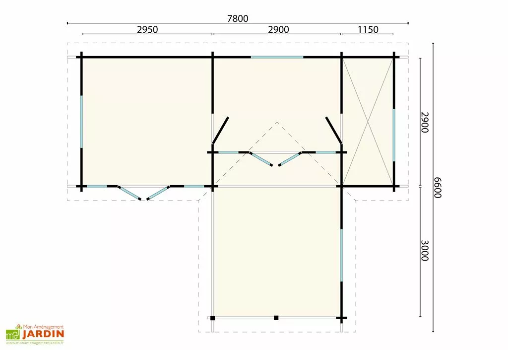 Inmedias Res Bungalow De Jardin En Bois D’épicéa Brut Karl – 51,48 M² 6 Inmedias Res Bungalow De Jardin En Bois D’épicéa Brut Karl – 51,48 M² – Image 4