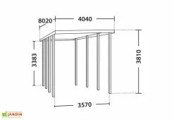 Forest Style Carport Camping-Car Bois Traité Autoclave (802x404) -Abri et rangement boutique plan dimensions carport bois