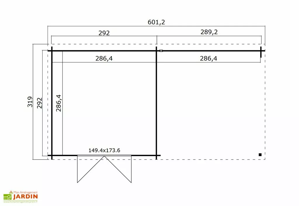 OLG Abri De Jardin Avec Auvent En Bois D’épicéa Brut 18,75 M² - Elody 4 OLG Abri De Jardin Avec Auvent En Bois D’épicéa Brut 18,75 M² - Elody – Image 2